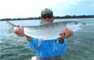 A Duck Key 13 1/4 bonefish caught by Chuck Sheley Guide Dustin Huff