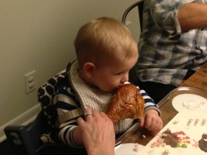 Hudson Attacks A Thanksgiving Turkey Leg